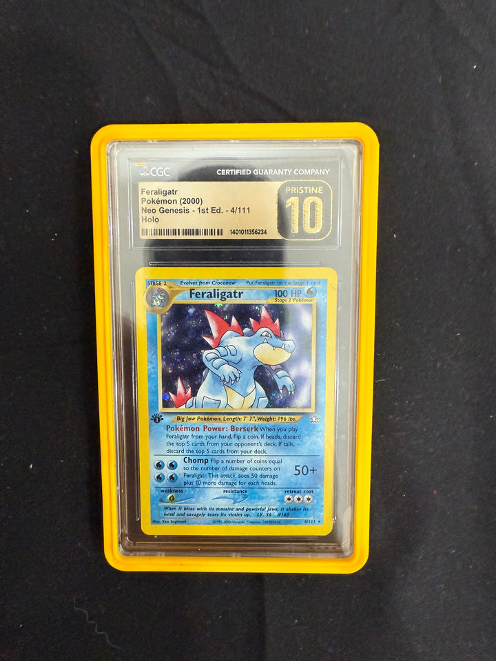 CGC 10 GEM MINT Feraligatr 2000 Neo Genesis 4/111 Holo Pokemon Card