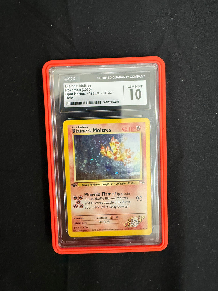 Pokemon Blaine's Moltres Gym Heroes 1st Edition Holo Rare #1 CGC 10 Gem Mint