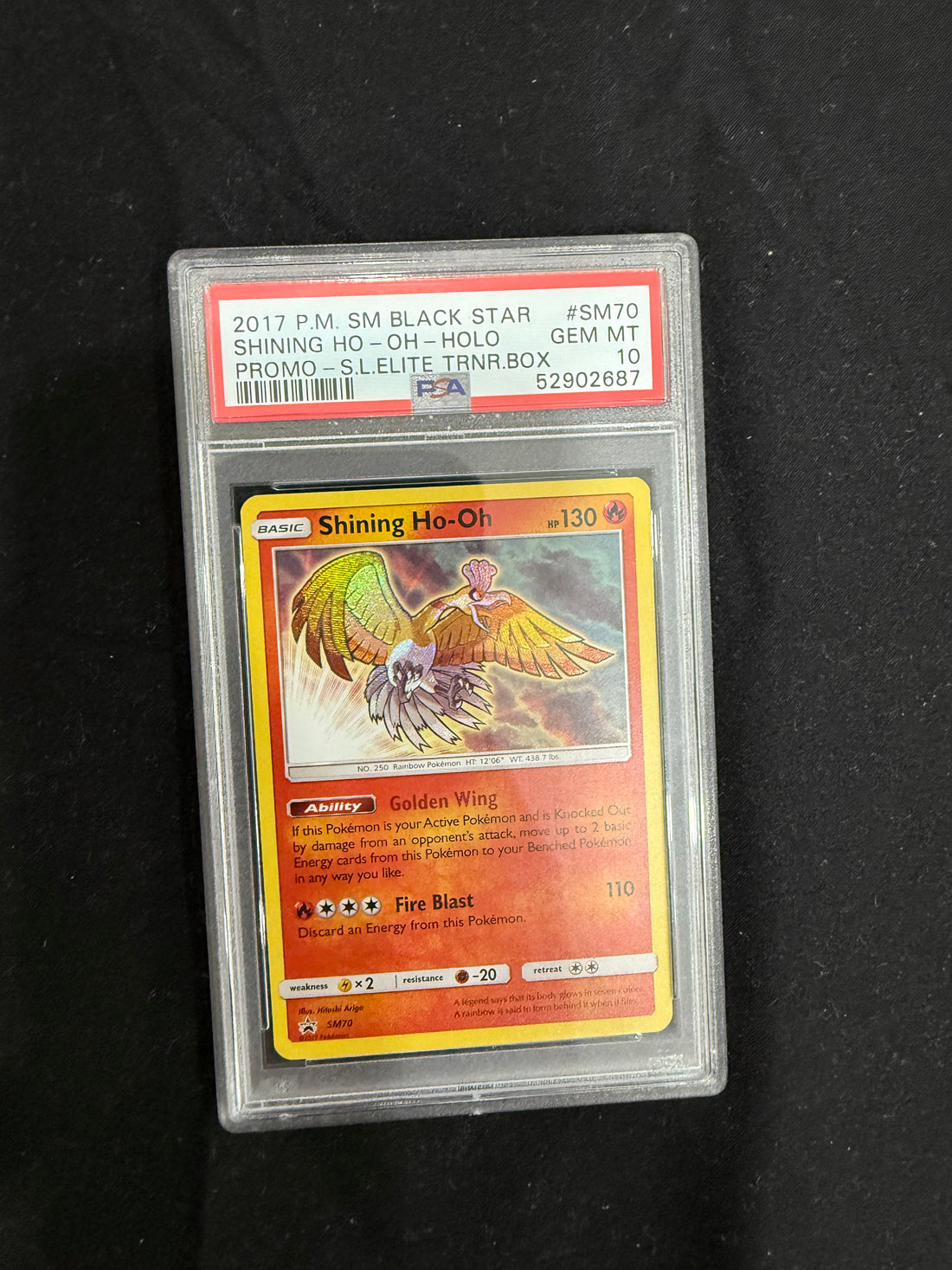 Pokemon Shining Legends Shining Ho-Oh SM70 Black Star Promo PSA 10