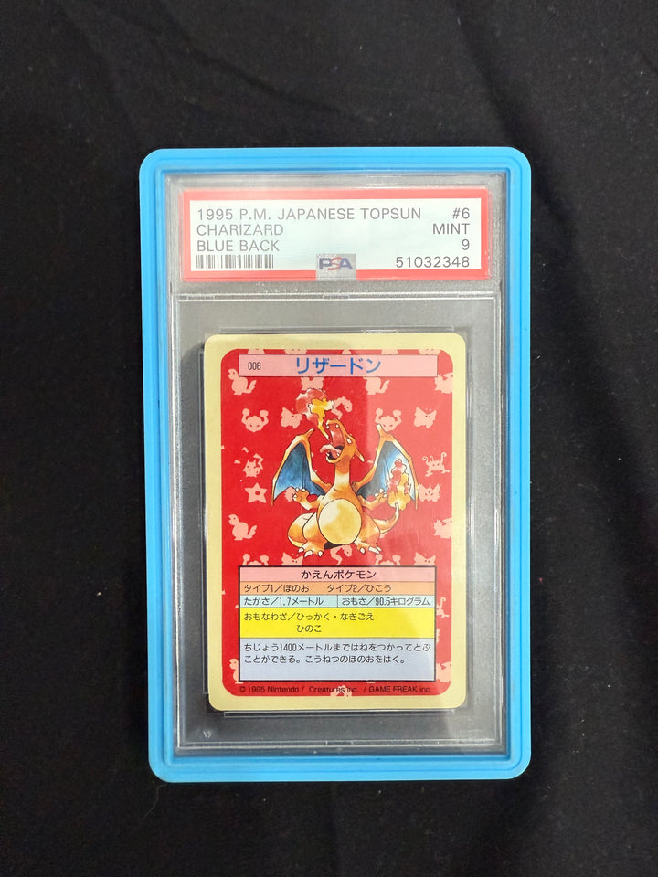 PSA 9 MINT Charizard 006 Topsun GREEN BACK Japanese Pokemon Card 647 TCA Gaming TCA Gaming