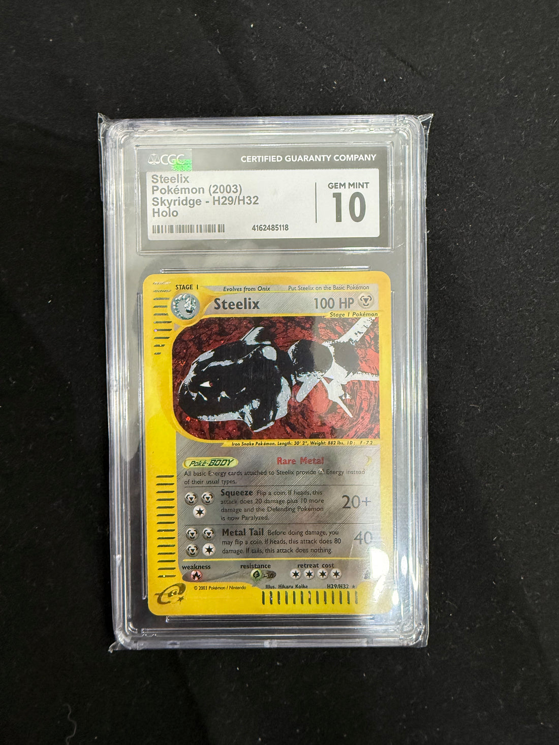 CGC 10 GEM MINT Steelix 2003 Skyridge H29/H32 Holo Pokemon Card