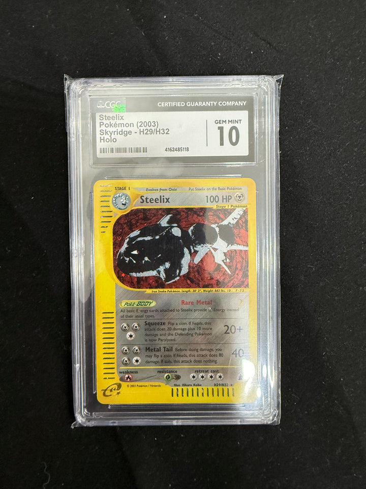 CGC 10 GEM MINT Steelix 2003 Skyridge H29/H32 Holo Pokemon Card